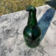 Large blown glass bottle - Vintage 70s - Empoli glassware - Italy