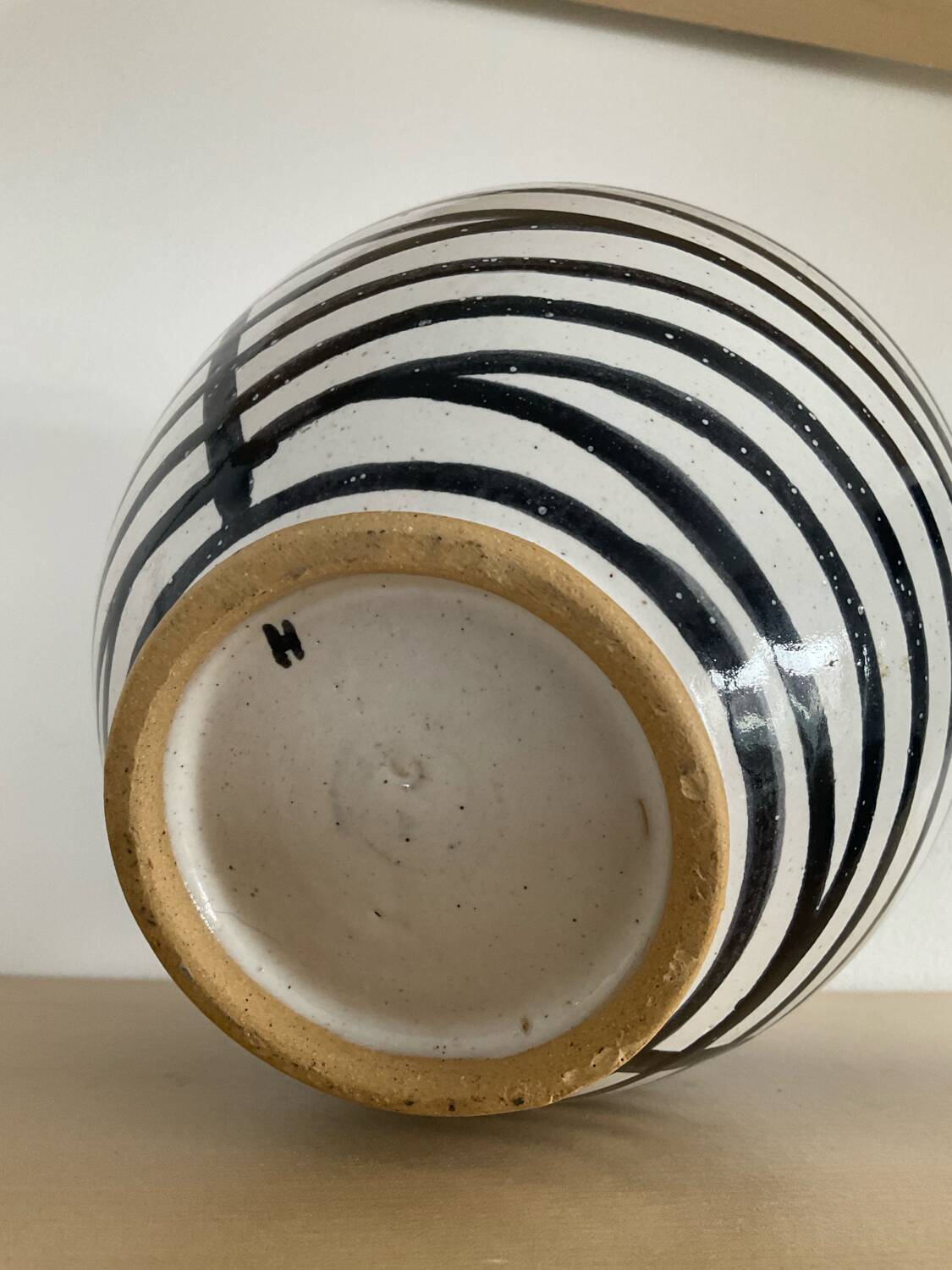 Pair of vintage signed glazed stoneware vases