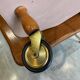 3-wheel serving trolley with 2 shelves, vintage bar marquetry on wheels, 50s