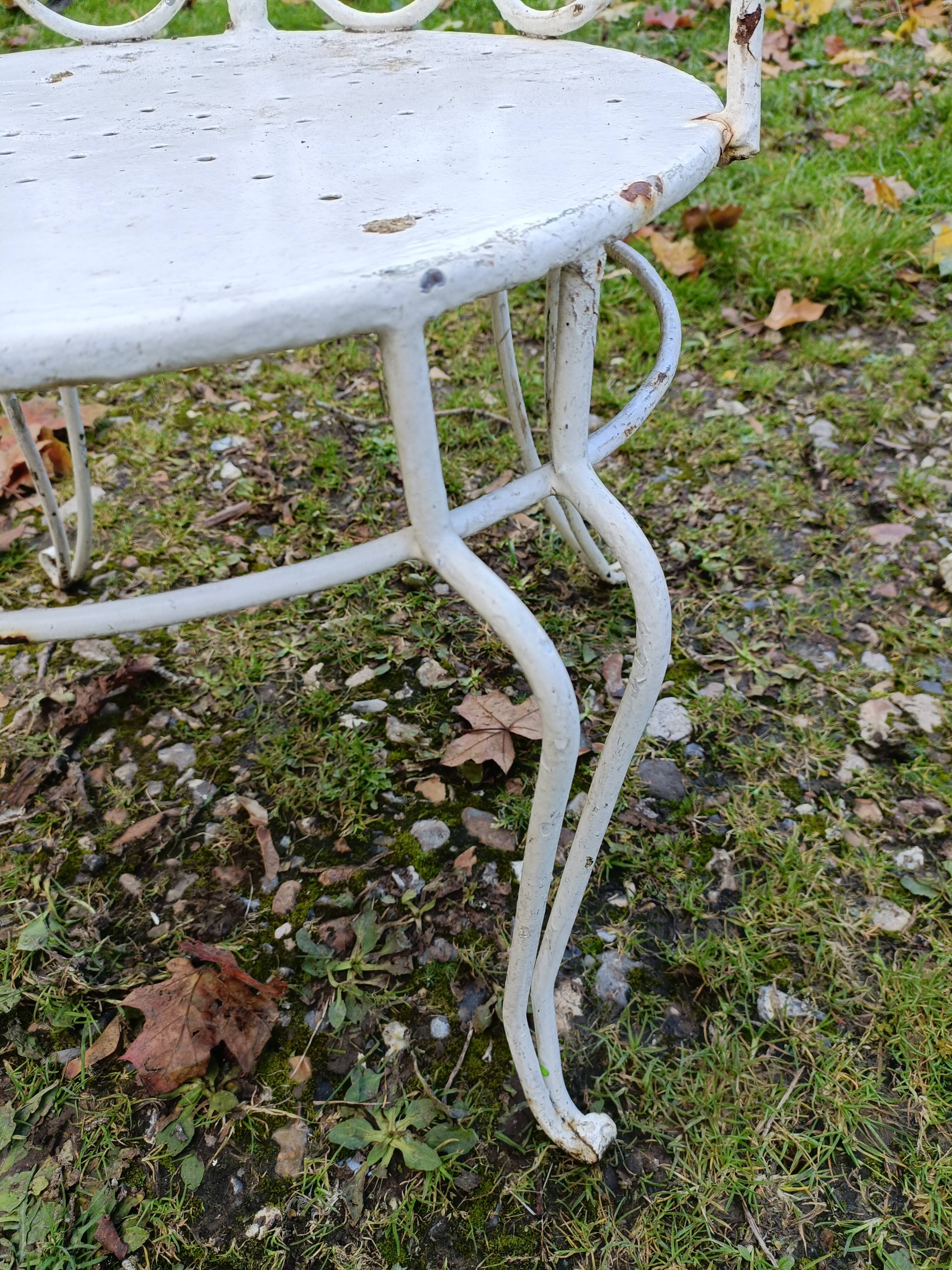 Paire de fauteuils de jardin anciens fer plein métal