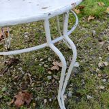 Paire de fauteuils de jardin anciens fer plein métal