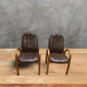 Paire de fauteuils des années 70 style bow wood