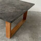 Vintage Belgian slate & oak coffee table, 1970s