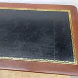 Desk, black leather top