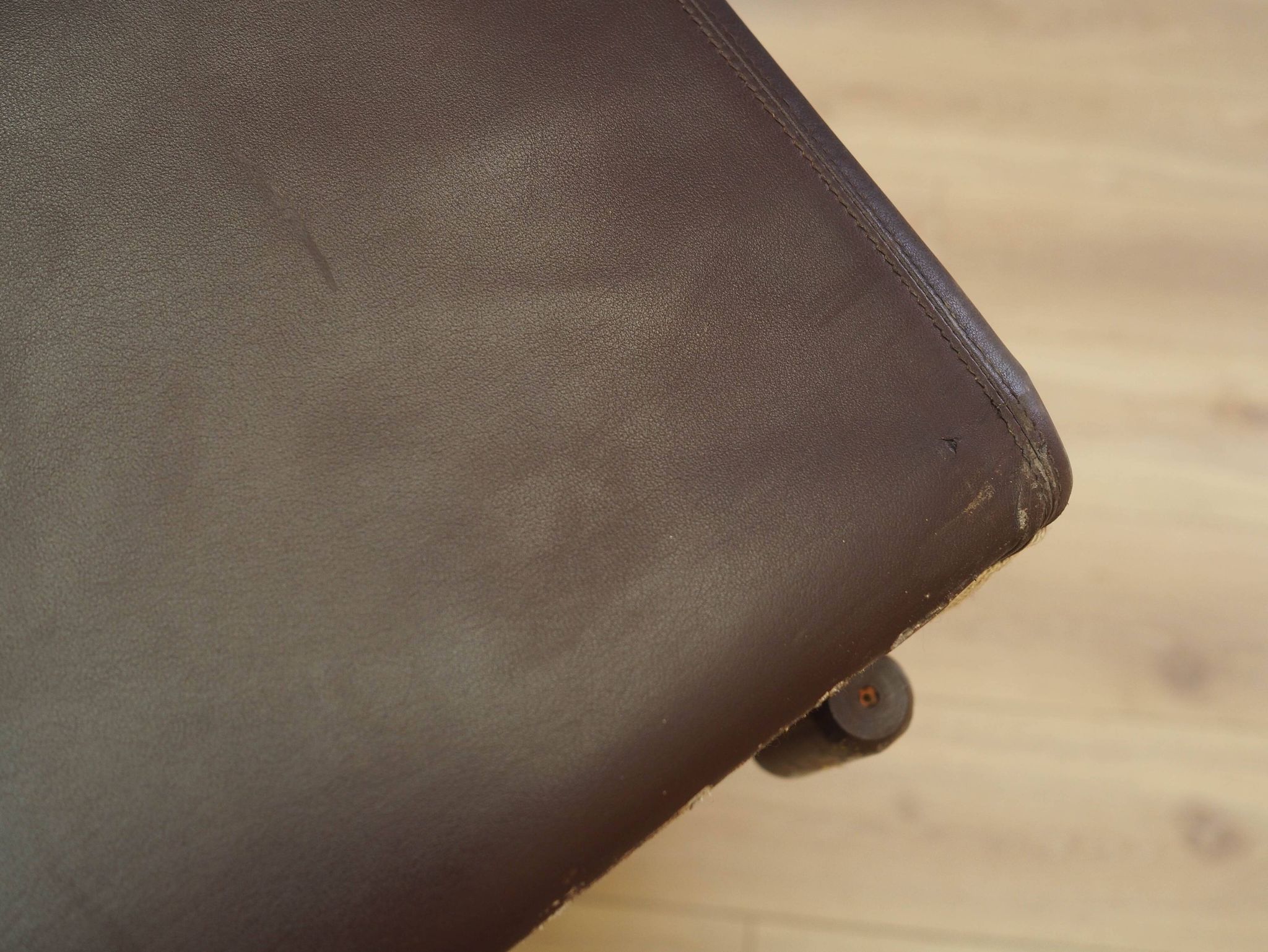 Brown leather armchair, Italian design, 1960s, production: Italy