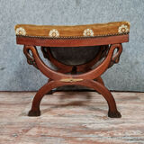 Empire curule stool with mahogany goosenecks