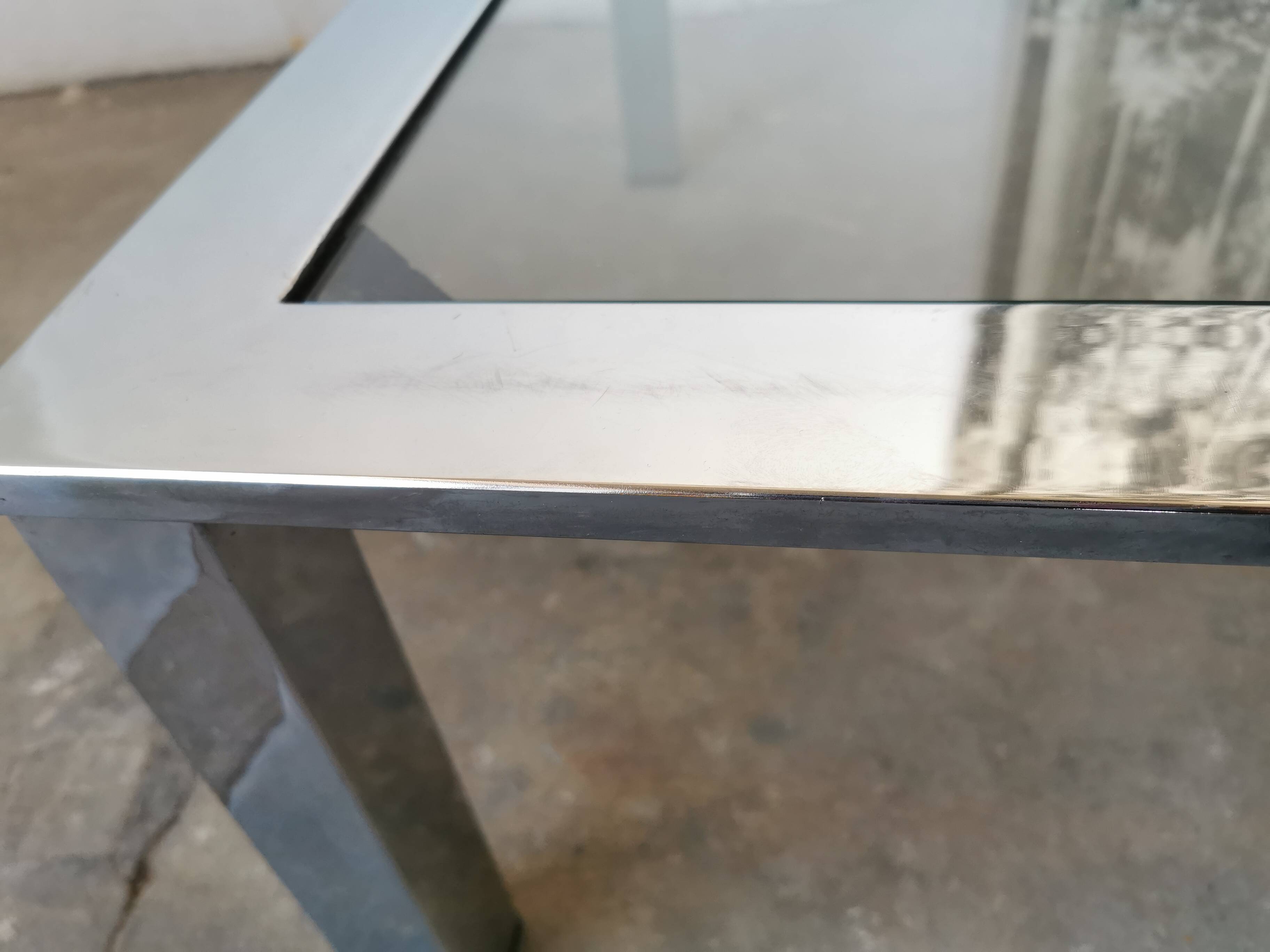 Chrome and glass coffee table, 70s design