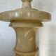 Column and vase lamp in alabaster with 20th century floral decoration