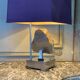 Lamp metal and amethyst circa 1980