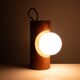 Temde Brutalist solid Pine Hang or Table lamp 1960s Swiss