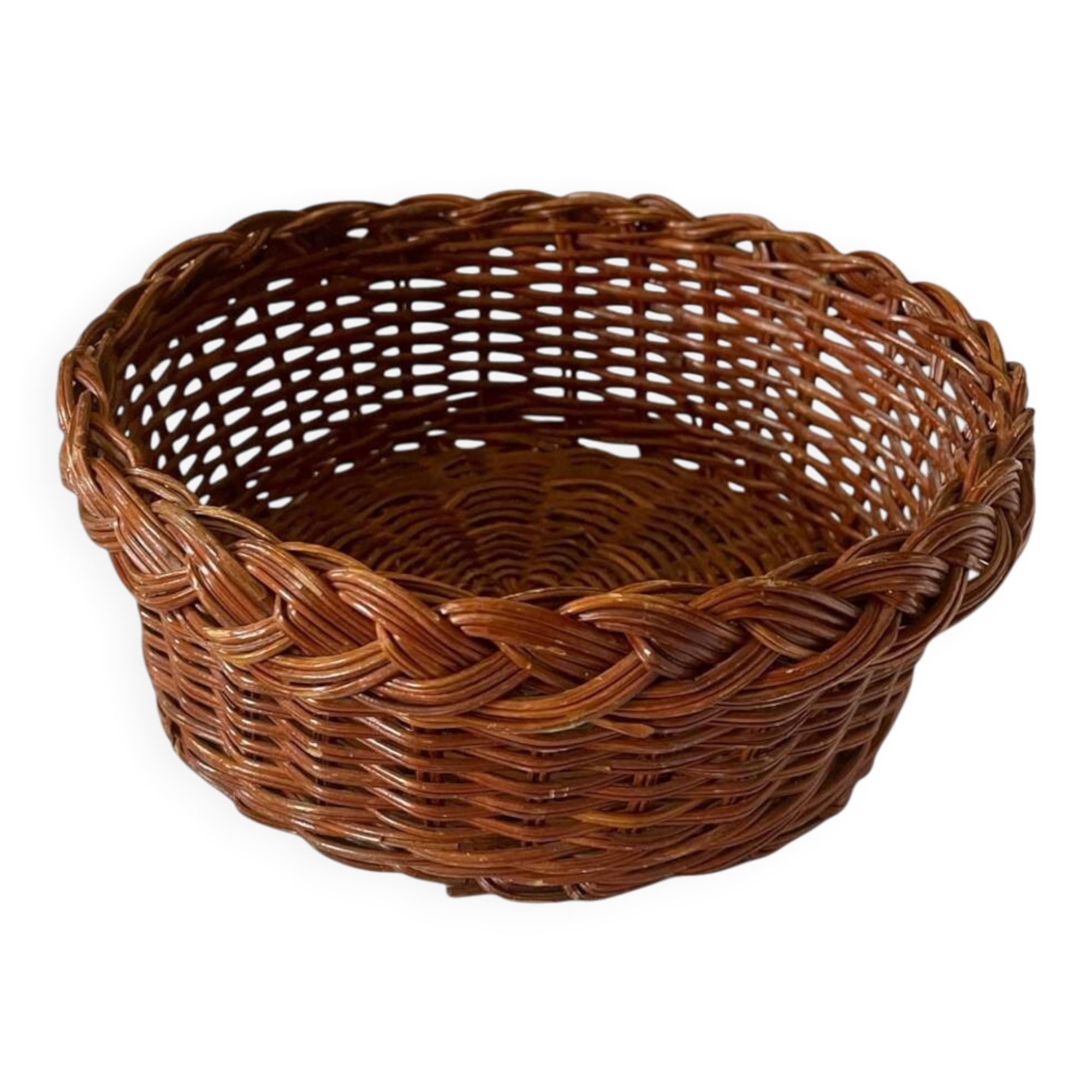 Panière rustique vintage en rotin tressé