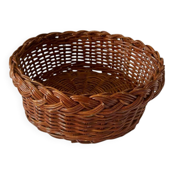 Panière rustique vintage en rotin tressé