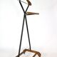 Valet serviteur muding années 60 vintage bois et métal peint en noir