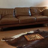 Vintage cow skin carpet, 140 cm x146 cm