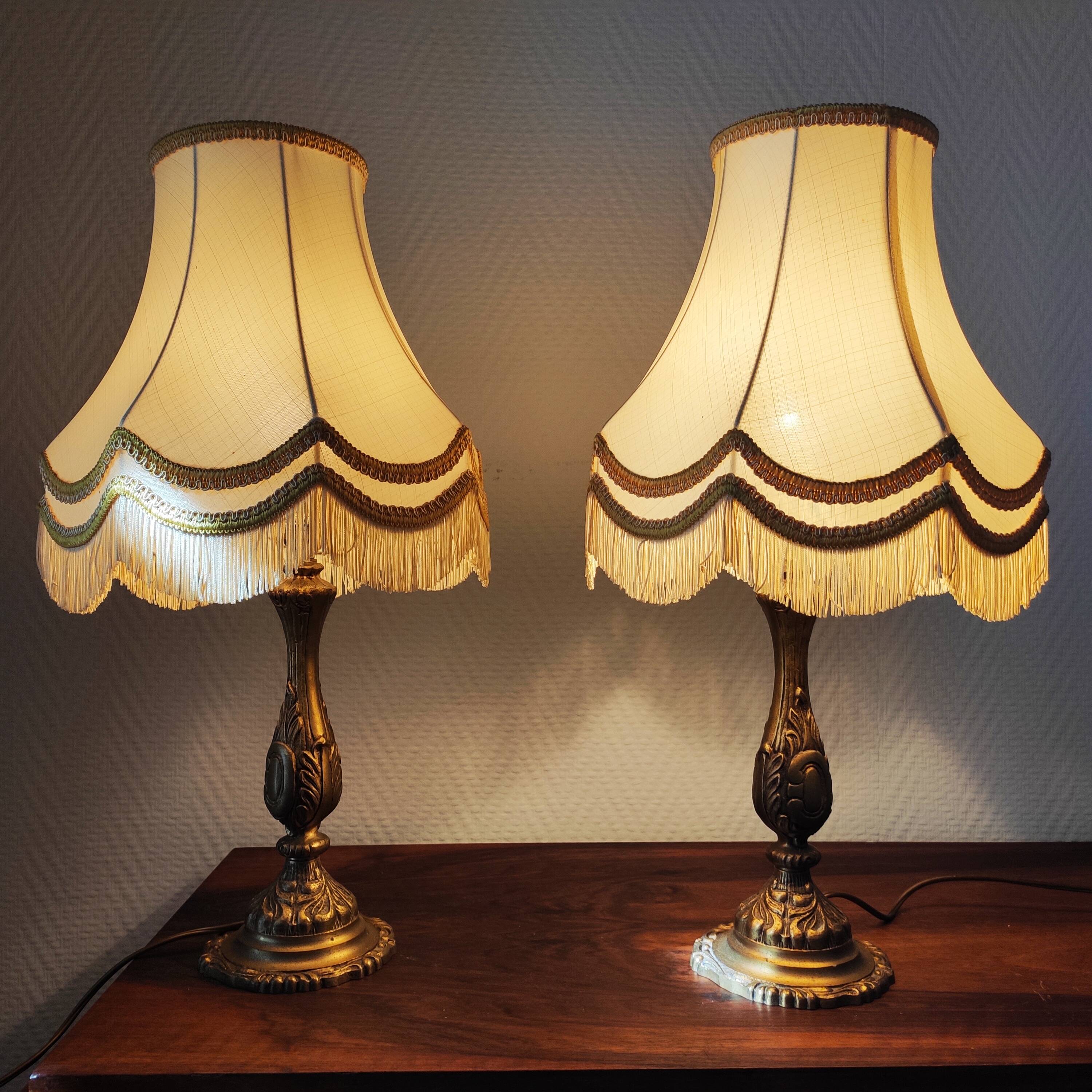 Pair of classic brass lamps from the 1950s