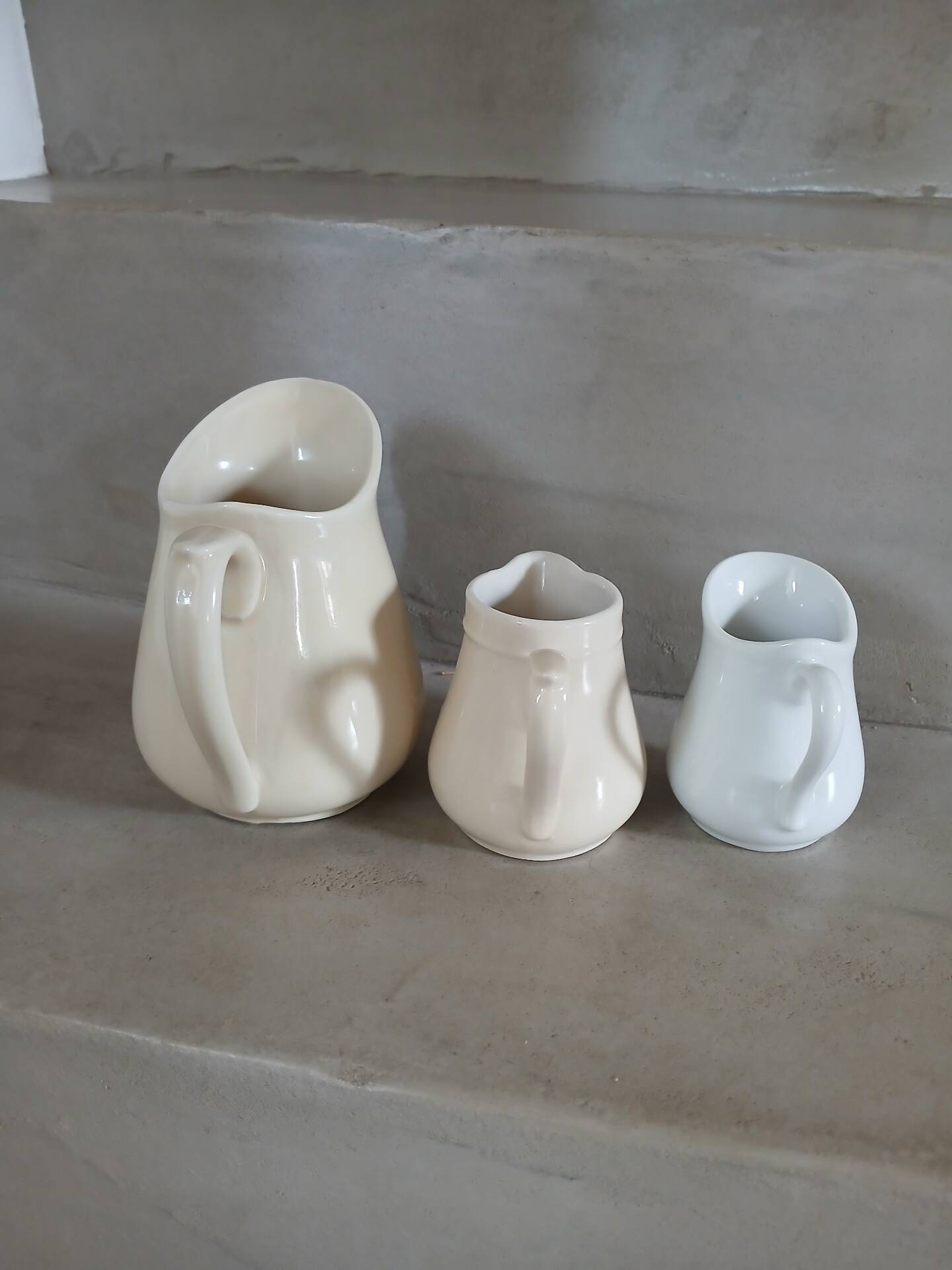 3 antique milk jugs/pitchers