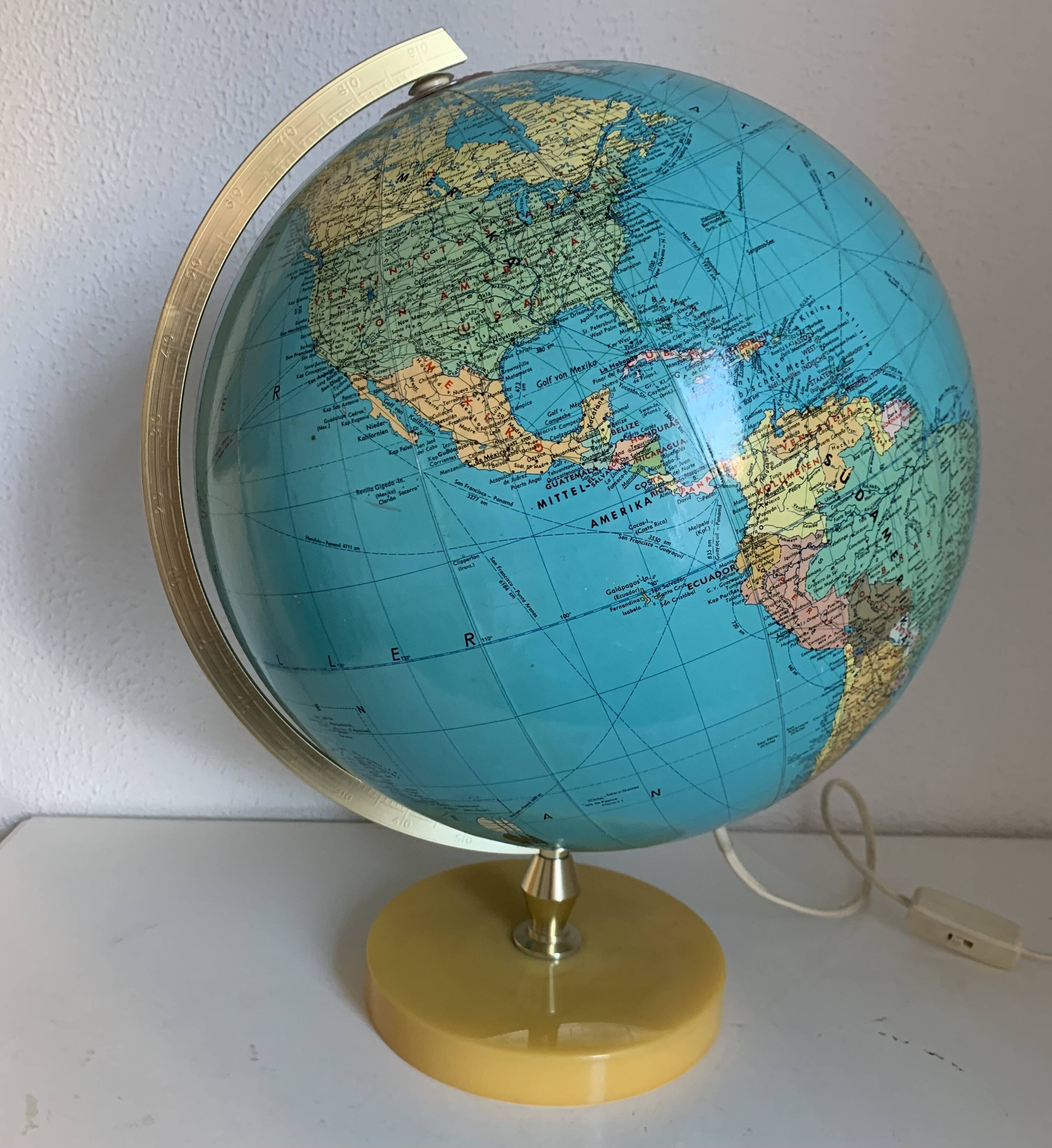 Grand globe vintage 1970 terrestre pvc jro verlag - 44 cm