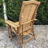 Rattan lounger with foot rest