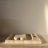 Rectangular travertine tray decorative tray empty pocket raw travertine