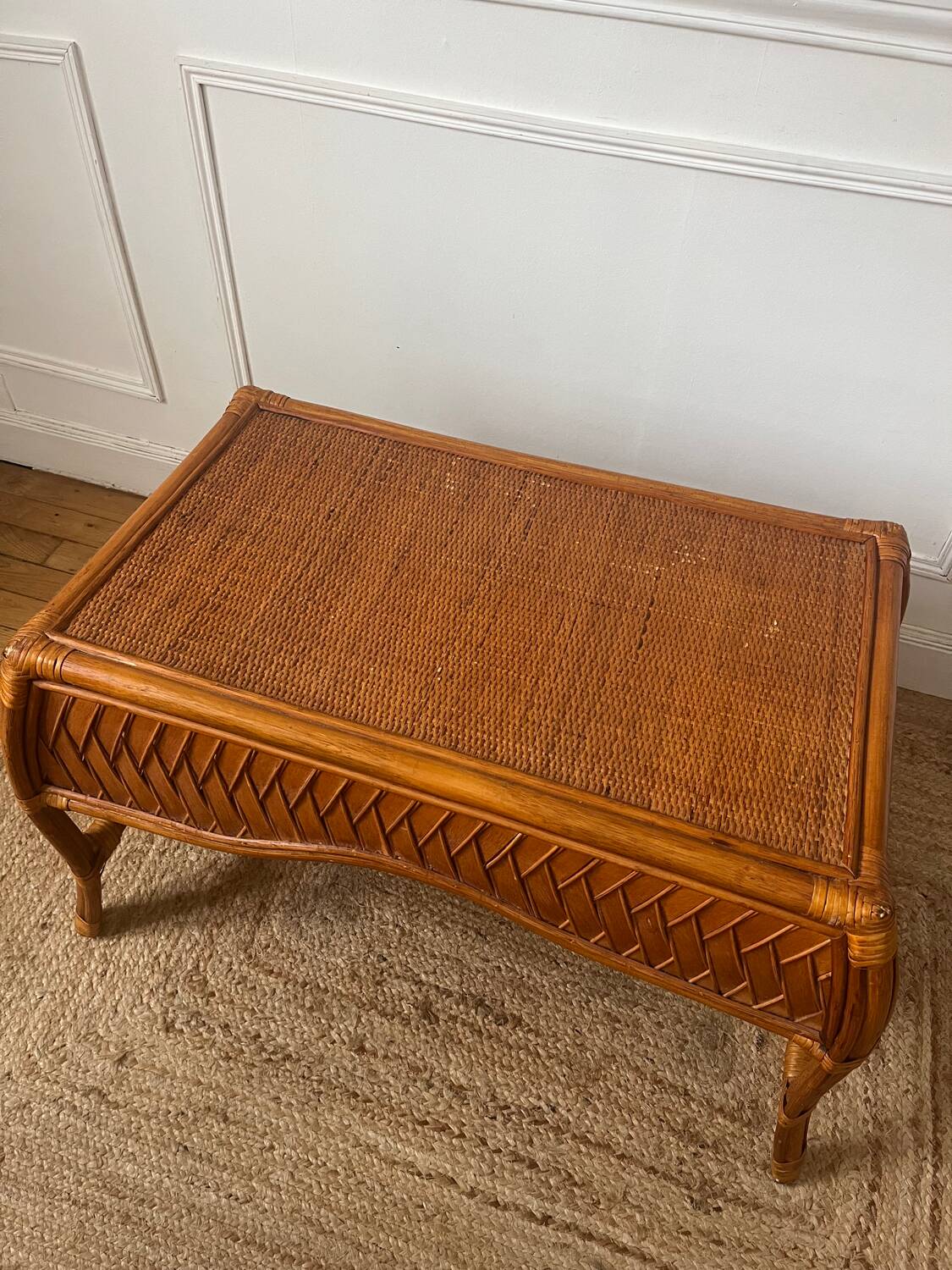 Bamboo and rattan coffee table
