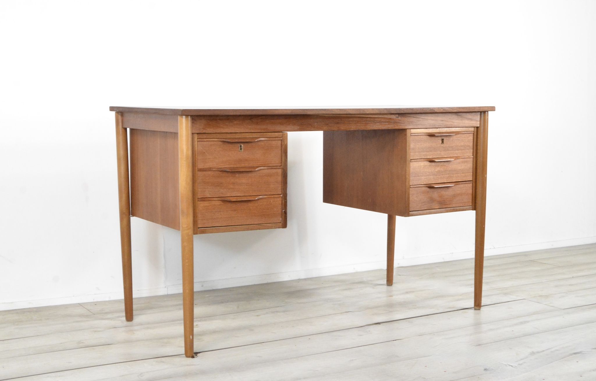 Midcentury Danish Teak Desk By Gunnar Nielsen For Tibergaard. Vintage / Modern / Retro.