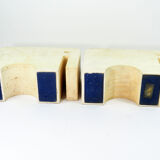 Pair elephant bookends travertine Fratelli Mannelli, 1970s