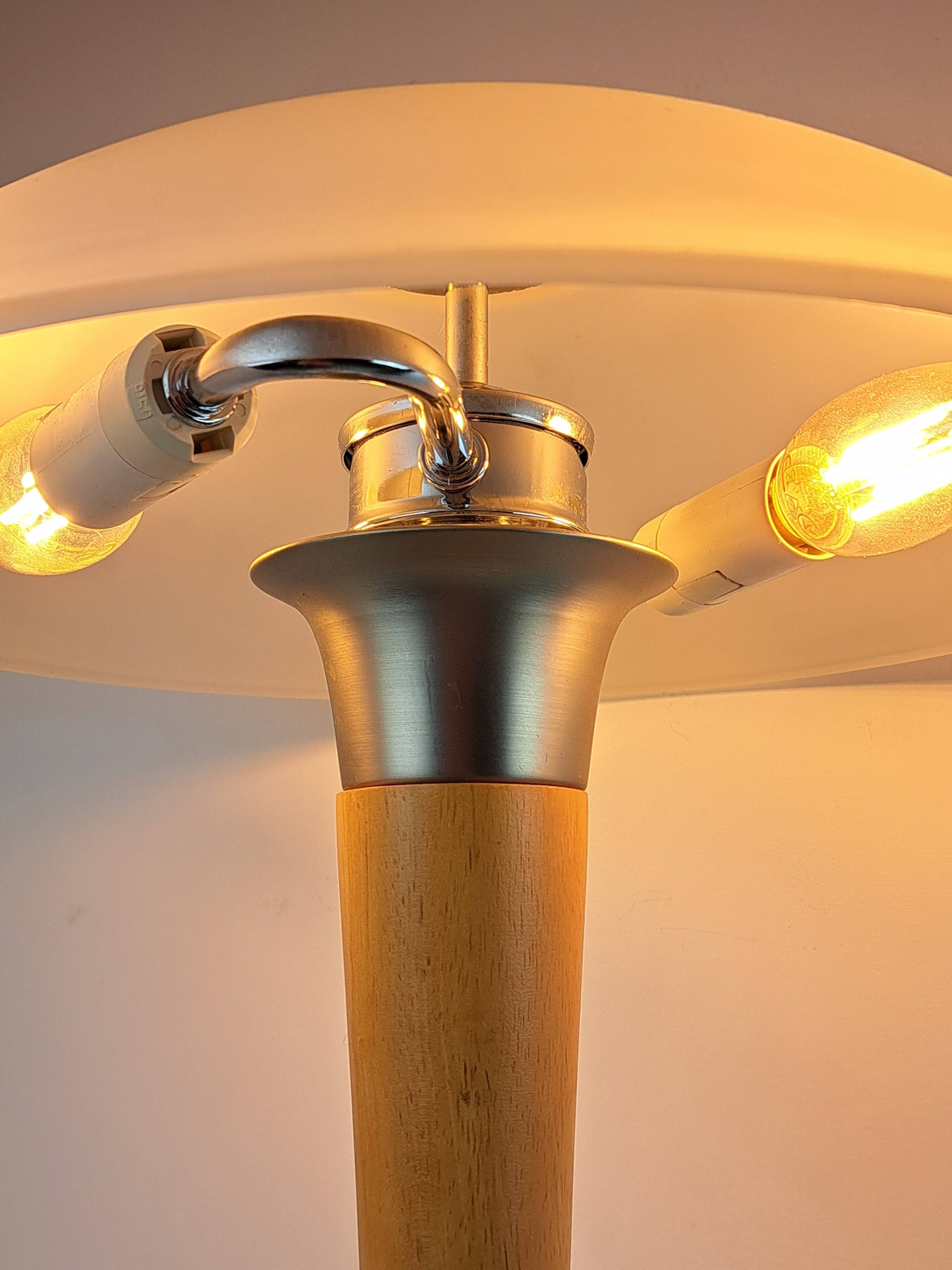 Art Deco Mushroom Liner Lamp 80s by Jakob Maul