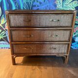 Commode osier et rotin