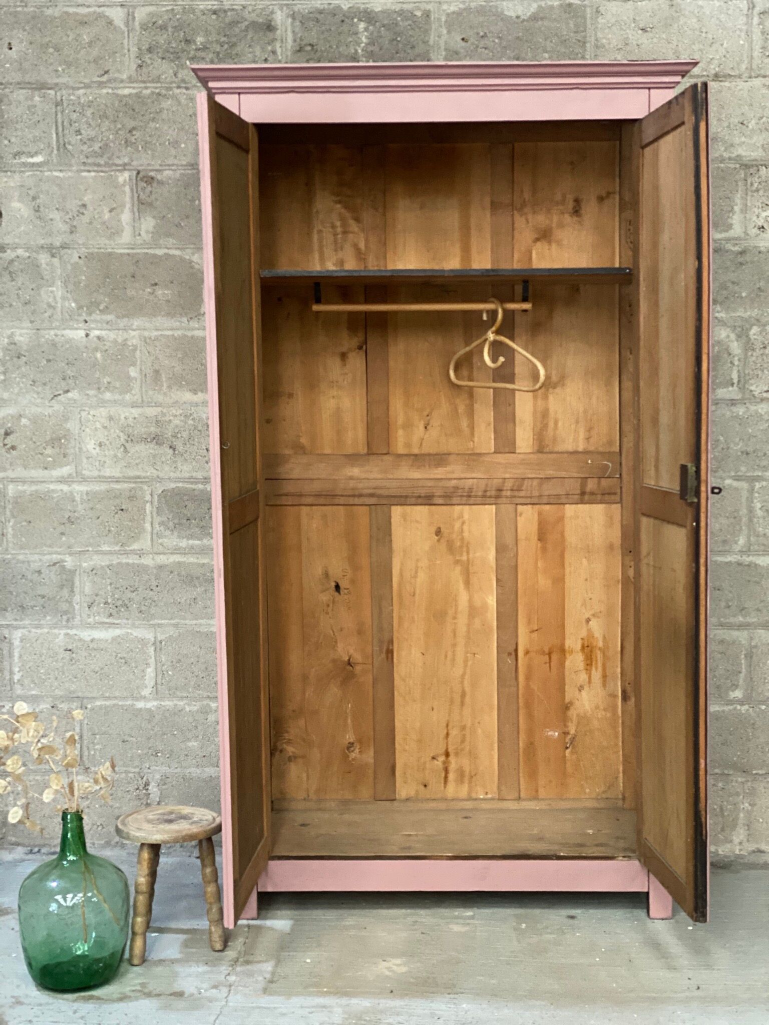 Old pink Parisian wardrobe