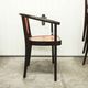 Table and 6 armchairs Baumann Diese, design Pagnon Pelhaître, Wenge color and red,