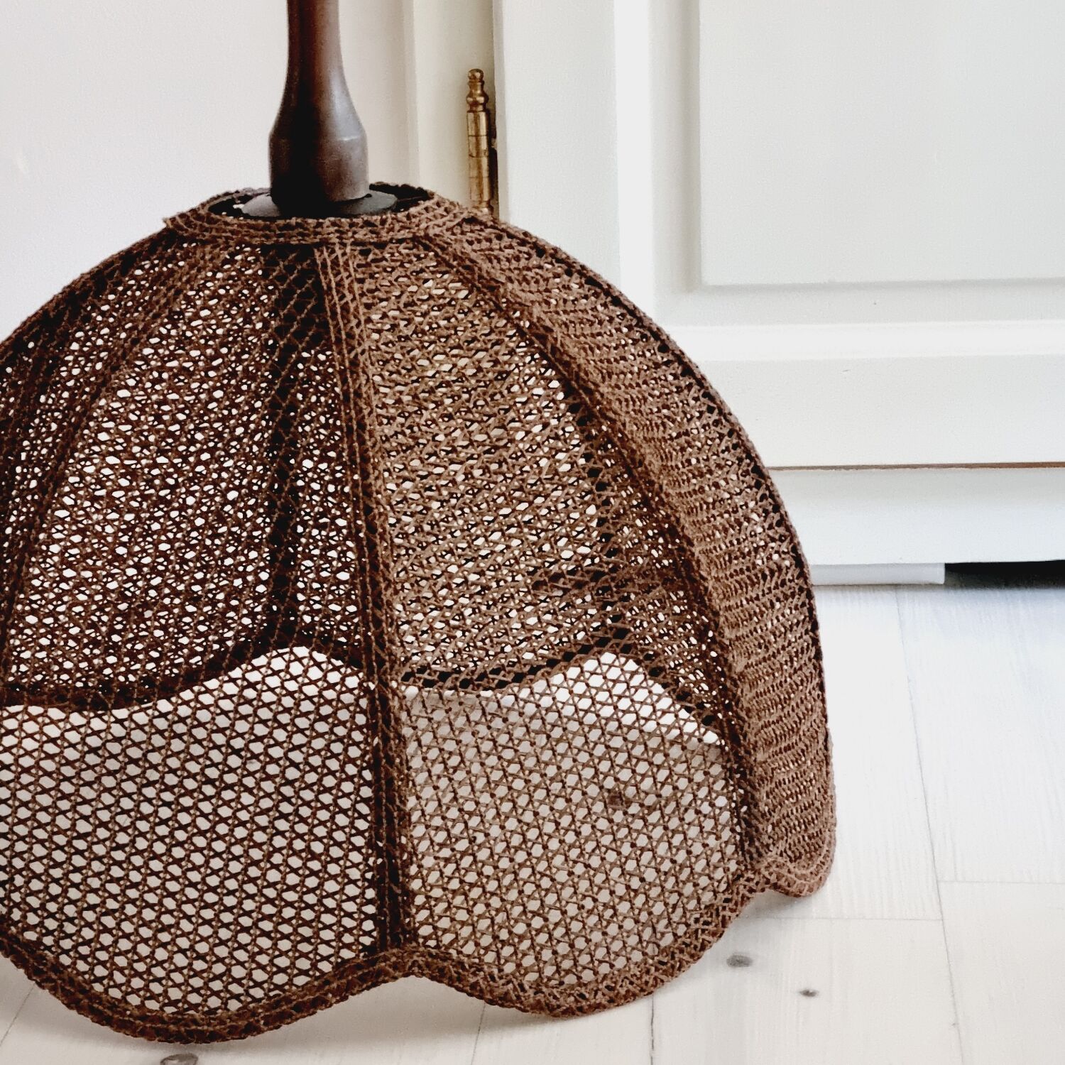 Brown raffia chandelier
