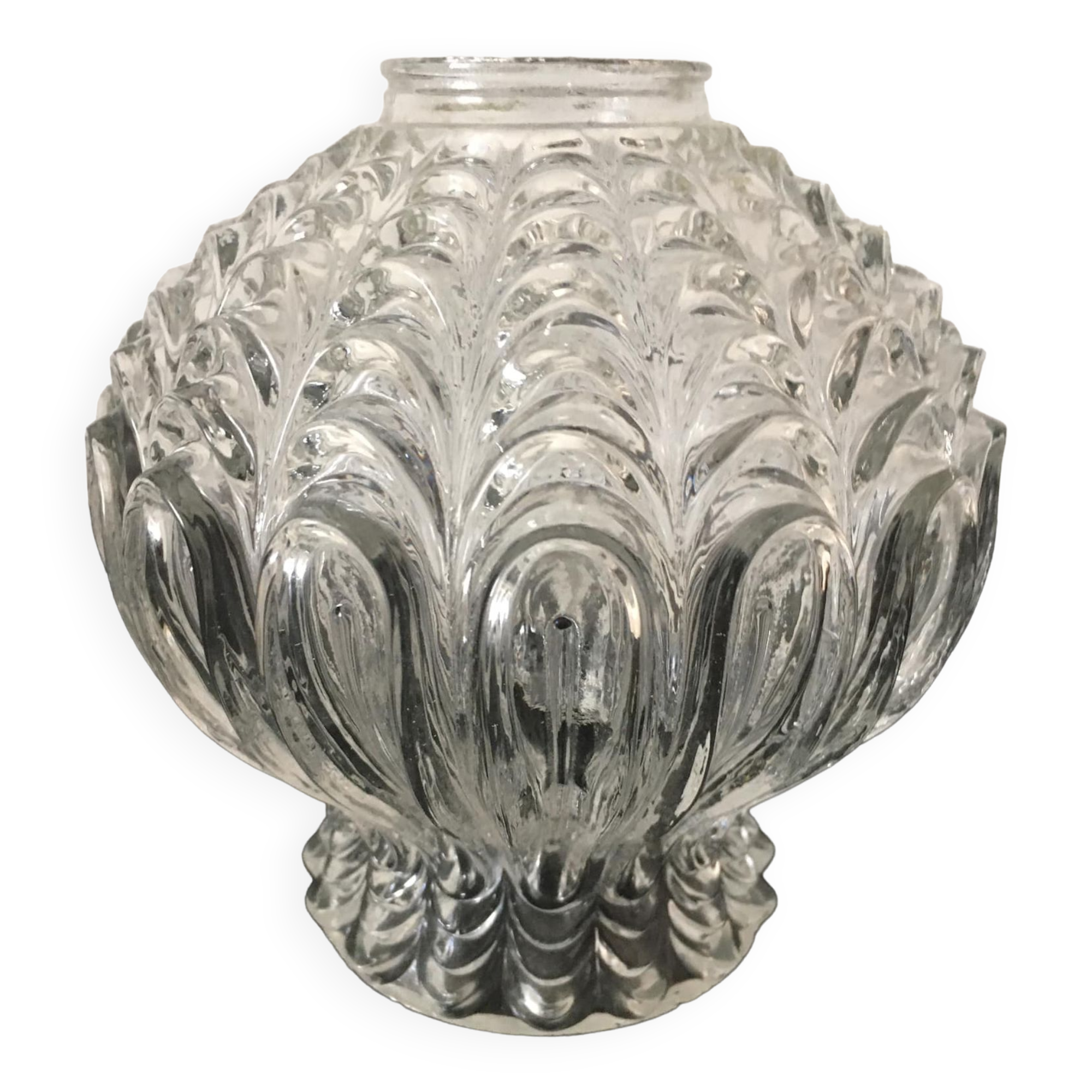 Worked transparent glass tulip