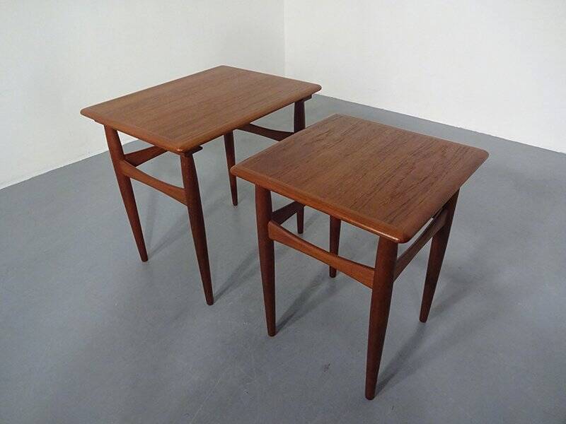 Danish Teak Nesting Tables, 1960s, Set of 2