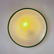 "Ronda" wall light by Leucos – green rim & frosted Murano glass, Italy 1970s