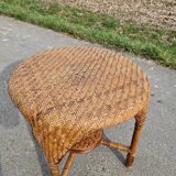 Woven rattan coffee table