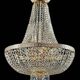 Lustre montgolfière pampille en cristal doré