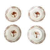 4 flat plates old ceramics from Badonviller collection paradis
