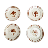 4 flat plates old ceramics from Badonviller collection paradis