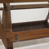 Marquetry table with display case