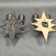 Pair of Czech Cubist Brass Wall Lights, Czechoslovakia, 1920s