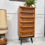 Vintage rattan chest of drawers