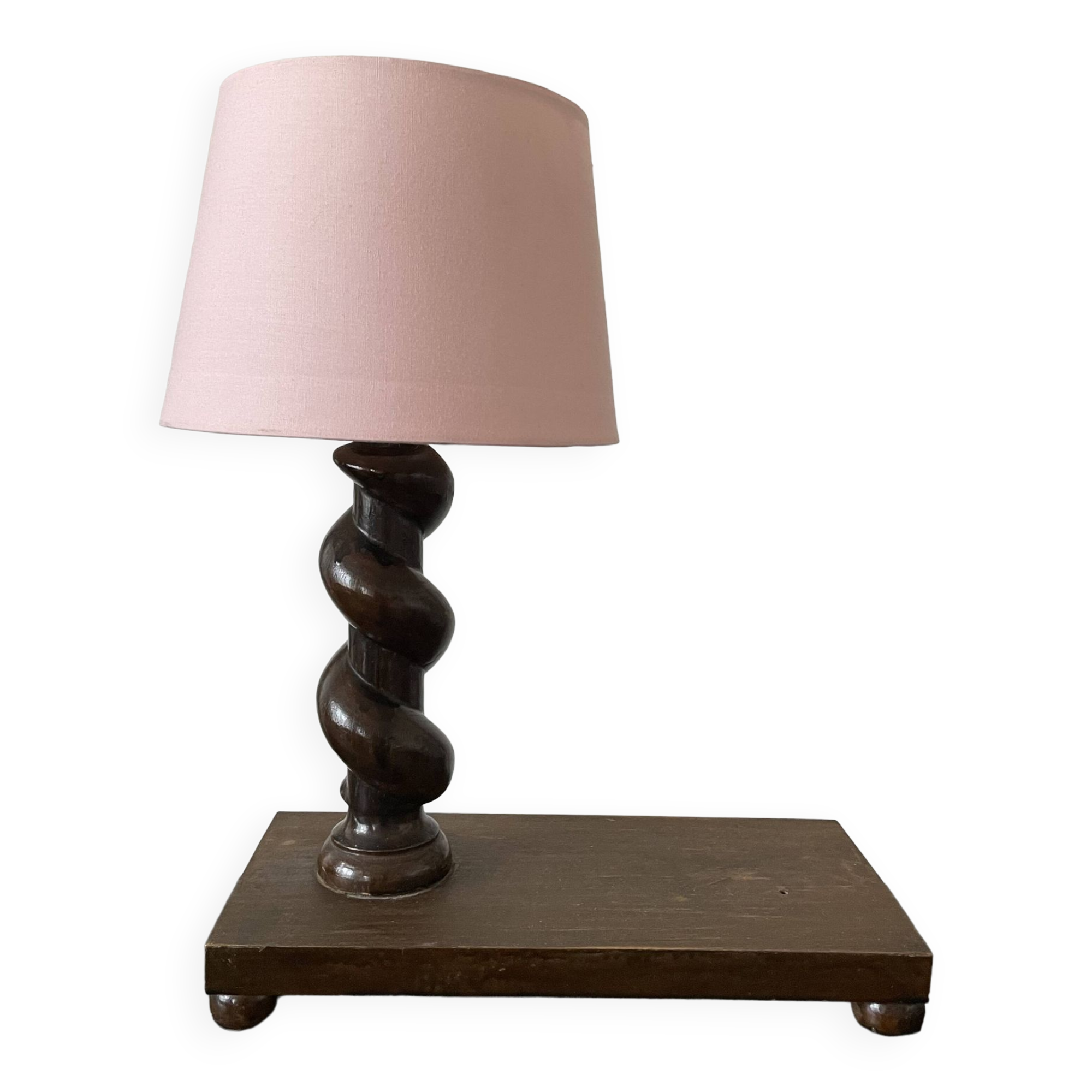 Old wooden table lamp