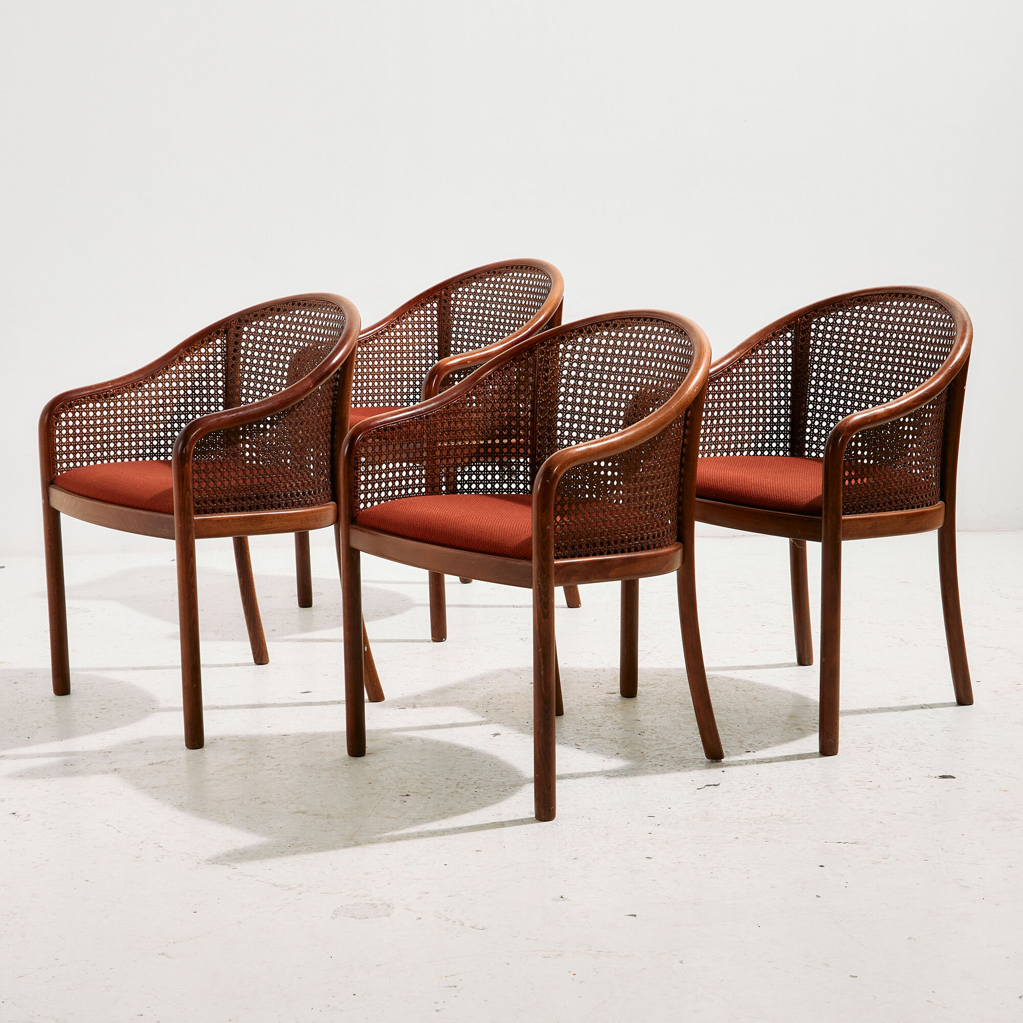 Armchair in beech and rattan