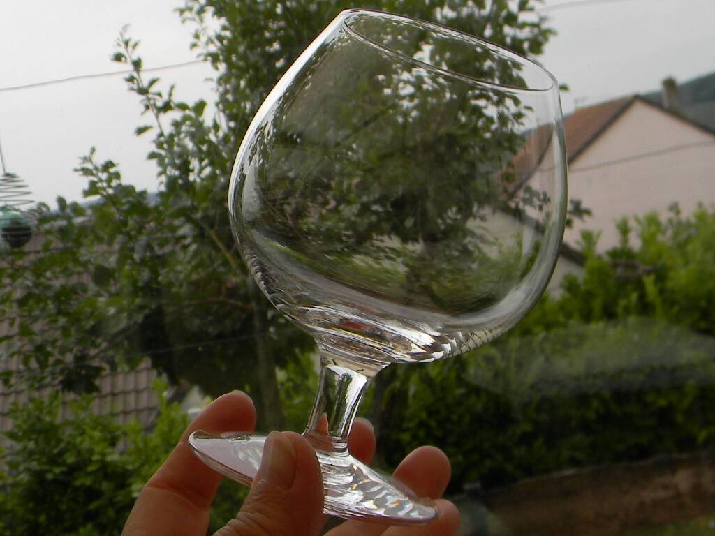 Set of 4 SEVRES crystal cognac glasses.