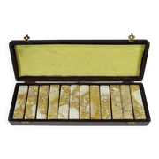 Case of 12 marble knife holders