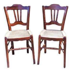 Paire de chaises cordées