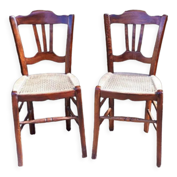 Paire de chaises cordées
