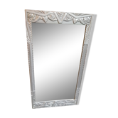 Miroir art déco biseauté argenté 71 x38cm