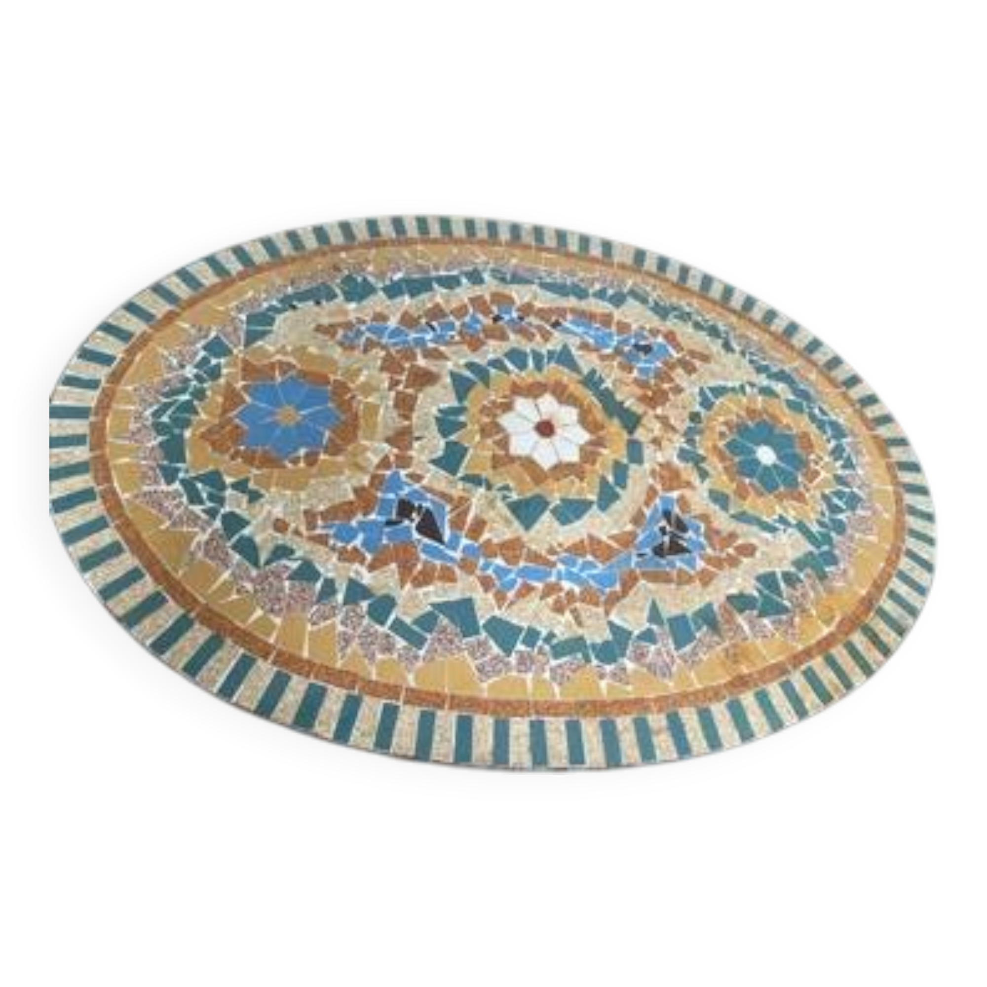 Mosaic garden table, 1950s, craftsman from Drôme