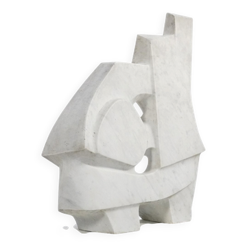 Artiste français, grande sculpture abstraite organique, années 1970, marbre